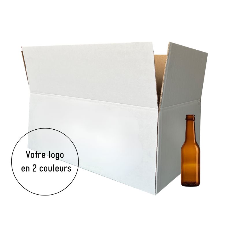 Coffret carton kraft pour 6 bieres type LONG NECK