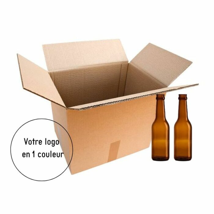 Caisse kraft 24X33 CL LongNeck impression 1 couleur
